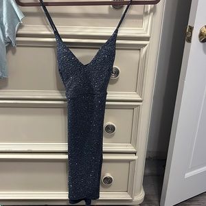 Grey sparkly bodycon dress